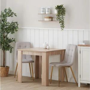 Homestyle4u Esstisch Esszimmertisch Holztisch Küchentisch Massiv Weiß / Eiche klein Küche, 80x80