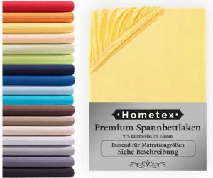 Hometex Premium Textiles Spannbettlaken Premium Boxspringbett Spannbetttuch ideal für Wasserbett und Matratzen, Jersey, Gummizug: Rundumgummizug, Spannbettlaken Premium Qualität 190 g/m², Gekämmte Baumwolle
