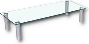 HOOZ TV-Aufsatz Klarglas mit Aluminiumfüßen - Ablage und Platzerweiterung 100x35cm, (modern, 1-St., mit Aufbauanleitung), aus Sicherheitsglas