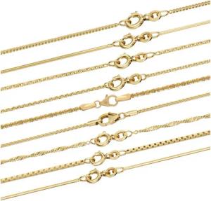 HOPLO Goldkette Goldkette Venezianerkette 333 - 8 Karat Gold 0,7 mm - 36 cm, Made in Germany