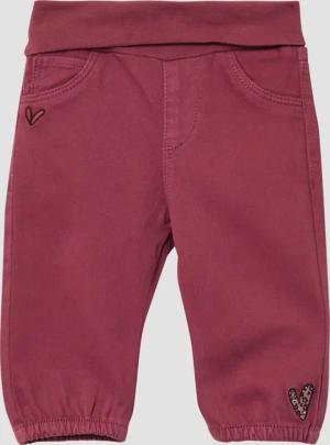 Hose aus Baumwollstretch mit Umschlagbund und Stickerei