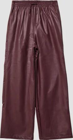 Hose in Lederoptik mit weitem Bein und Elastikbund / soft & warm inside
