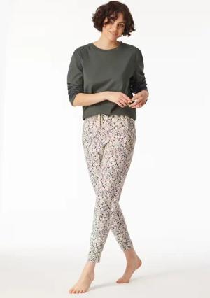 Hose lang Bündchen Blumen multicolor - Mix+Relax 40