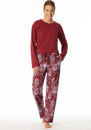 Hose lang dunkelrot gemustert - Mix+Relax 34