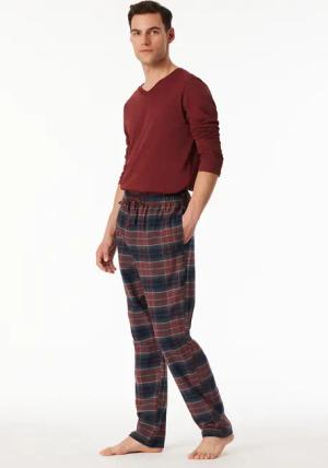 Hose lang Flanell Karos dunkelgrün - Mix+Relax 50