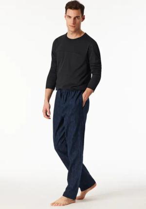 Hose lang Flanell Paisley nachtblau - Mix+Relax 48