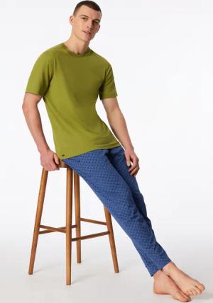 Hose lang Jersey Bündchen blaugrau gemustert - Mix+Relax 50