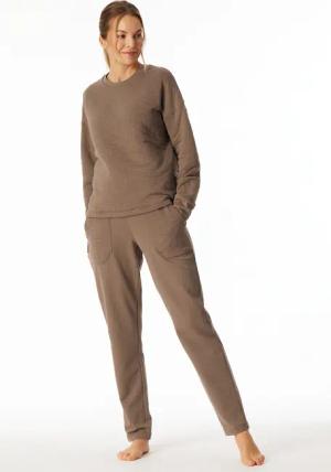 Hose lang Jersey-Quiltstoff und Sweatware nougat - Mix+Relax 38