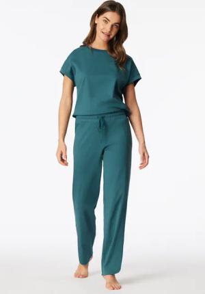 Hose lang merzerisierter Interlock grün - Mix+Relax 40