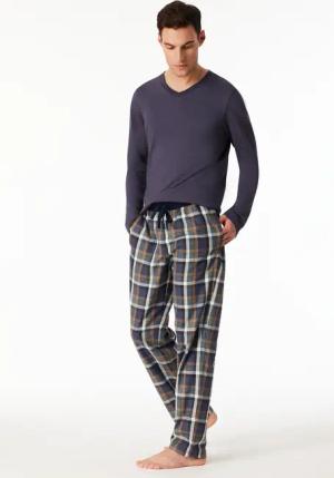 Hose lang Webware graphit kariert - Mix+Relax 58