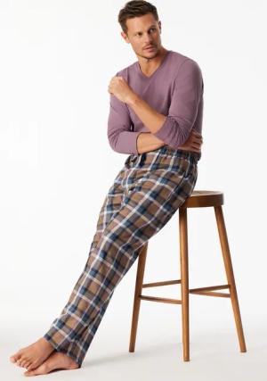 Hose lang Webware nougat kariert - Mix+Relax 54