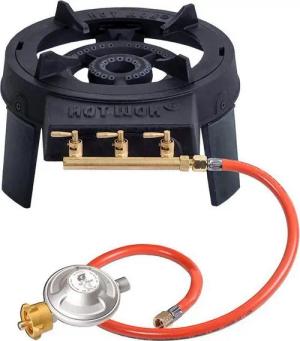 HOTWOK Gaskocher, Wokbrenner Hot Wok Pro 12 kW Gasbrenner Gusseisen + Wokpfanne 30 cm