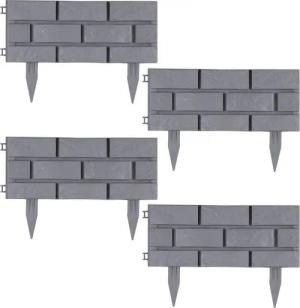 HTI-Living Beetumrandung Beeteinfassung Steinmauer 4-teilig Nessa, LxH: 45x29 cm, Set, 4 Module, Beetbegrenzung Beetumrandung