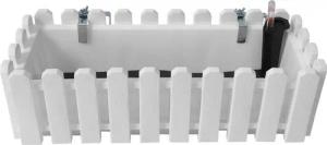 HTI-Living Blumenkasten Blumenkasten mit Wasserspeicher Nessa 50 cm Weiß (Stück, 1 St., 1 Blumenkasten), inklusive Wasserstandsanzeige und Balkonhalterung