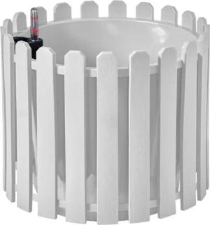 HTI-Living Blumentopf Blumentopf mit Wasserspeicher Nessa rund weiß (Stück, 1 St., 1 Blumentopf), aus Kunststoff mit Wasserstandsanzeiger