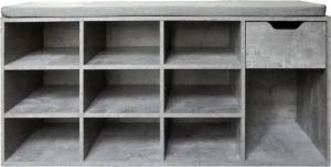 HTI-Living Schuhregal Garderobenbank mit 10 Fächern und Schublade Lisa, Stück 1-tlg., Schuhbank Schuhregal