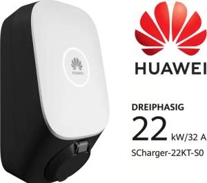 Huawei Elektroauto-Ladestation Wallbox 22kw Smart Charger AC SCharger-22KT-S0 E-Auto Ladegerät, 3-phasig, inklusive 2 RFID Karten, Typ 2 Ladebuchse, PV-Überschussladen