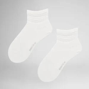 HUDSON Damen Blink - 35-38 - Sneaker Socken mit transparenten Ringeln - White 0008 (Weiß)