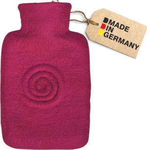 Hugo Frosch Wärmflasche Klassik 1,8 l mit Filzbezug Spirale aus 100% Merino-Wolle, Made in Germany