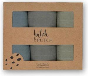 Hutch&Putch 3er-Set Musselin-Mulltuch aus Bio-Baumwolle in 120x120cm • einfarbige Mulltücher