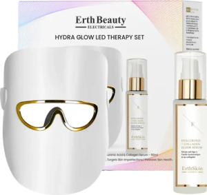 HYDRA GLOW LED THERAPIE SET (LED LICHTTHERAPIE MASKE weiß mit HA Serum)