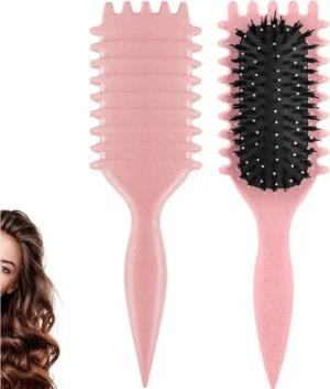 ibettertec Haarbürsten-Set Curl Hair Brush, Lockenbürste,Curl Define Styling Brush, Curl Define Stylingbürste,Wildschweinborsten Haarbürste,Haarbürste zum Entwirren für Frauen