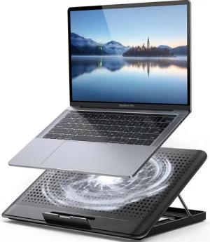 ibettertec Notebook-Kühler Notebook-Kühler,Laptop Kühler,6 Höhenverstellbar & Cooler Ständer, geeignet für Laptops bis 17 Zoll,6 Ventilatoren,Aluminiumlegierung