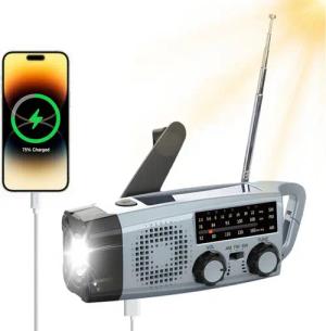 ibettertec Radio, Solar Radio,AM/FM notfallradio, Kurbelradio mit powerbank Radio (7,5 W, Led Taschenlampe, SOS-Alarm, handy ladefunktion, für Camping, Ourdoor)