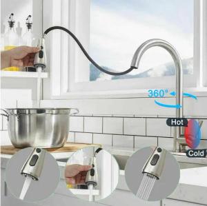 ibettertec Waschtischarmatur Wasserhahn Bad Schwarz,Waschtischarmatur Waschbecken-Küchenarmatur (schwarz,mit Handbrause,Küchenarmatur,ausziehbar,Küchenarmatur,2 Strahlarten,360 Grad drehbar,Wasserhahn aus Edelstahl 304,Armatur mit Herausziehbar Brause Mis