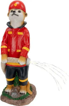 IC Gardenstyle LED Dekofigur Erdmännchen mit Solar-Leuchte aus Kunststein mit Beleuchtung, LED fest integriert, Gartenfigur für Außen, kabellos, automatische Einschaltung