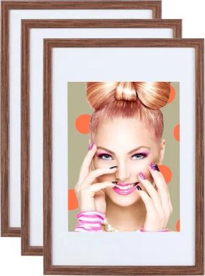 IDEAL TREND Bilderrahmen 3er 5er Set Holz Bilderrahmen Lifestyle Plexi Foto Rahmen Collage Wand