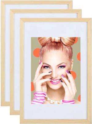 IDEAL TREND Bilderrahmen 3er 5er Set Holz Bilderrahmen Lifestyle Plexi Foto Rahmen Collage Wand