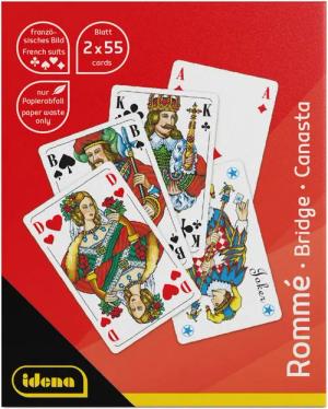 Idena Spiel Idena 90376 Bundle Spielkarten Rommé Französches Bild 2x 55 Blatt 2