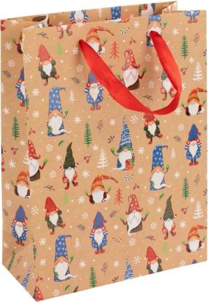 Idena Tragetasche Idena Geschenktasche Weihnachten Wichtel 25x35x8,5cm 210g/m²