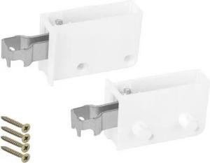 Prima-Online Möbelbeschlag Schrankaufhänger Möbelaufhänger L/R weiss mit Befestigungsschrauben (1 St)