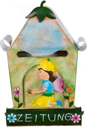 BIRENDY Briefkasten Briefkasten Hausdesign Elfe Blume Wandbriefkasten Metallart Zauber