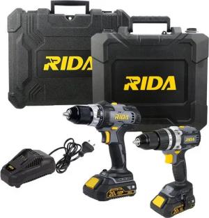 RIDA Elektrowerkzeug-Set LCD787-1S Bohrschrauber, LCD787-9sc Schlagbohrschrauber, Akku-Werkzeuge-Set inklusive Akkus