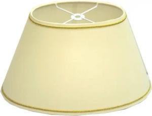 Dirk Davids Leuchten GmbH Lampenschirm Oval Creme + Gold Soutaches Nippel Loch 13mm Oben