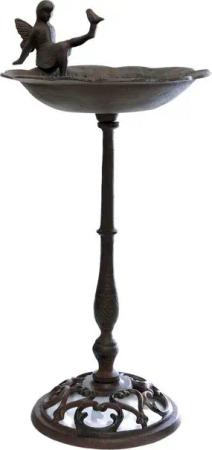 Spetebo Vogeltränke Gusseisen Vogeltränke ELFE antik braun - 51 cm