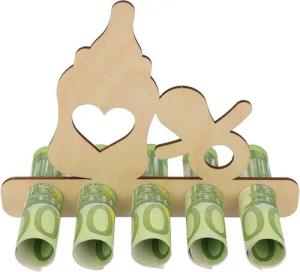Spruchreif® Spardose Geldgeschenk Baby, Geschenke aus Holz, Geschenk zur Geburt