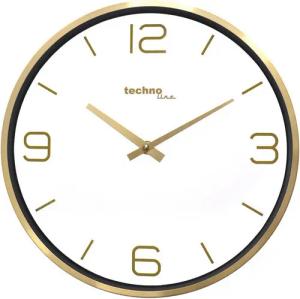 technoline Wanduhr WT 7280 (goldfarbene Wanduhr im modernen Stil)