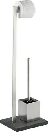 WENKO WC-Garnitur Slate Rock, Edelstahl rostfrei