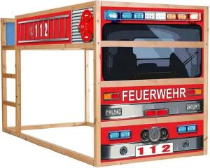 STIKKIPIX Möbelfolie IM209, (Möbel NICHT inkl) Feuerwehrbett Möbelfolie Hochbett KURA von IKEA