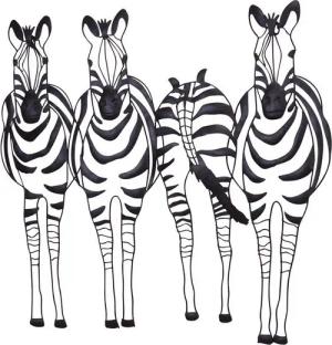 moebel-direkt-online Wanddekoobjekt Zebrafamilie