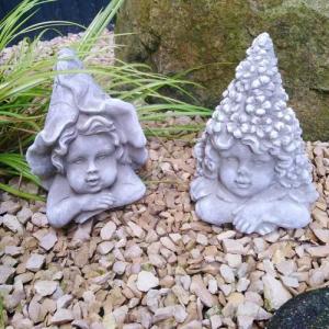Radami Dekoobjekt Steinfigur Elfe frostfest Gartendeko Elfenpaar