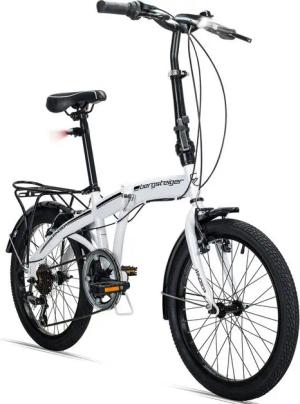 bergsteiger Faltrad Windsor 20 Zoll, Klapprad, Shimano 6 Gang-Schaltung, Damen, Herren, 6 Gang Shimano Tourney RD-TY21 Schaltwerk, Kettenschaltung, V-Bremsen