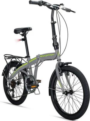 bergsteiger Faltrad Windsor 20 Zoll, Klapprad, Shimano 6 Gang-Schaltung, Damen, Herren, 6 Gang Shimano Tourney RD-TY21 Schaltwerk, Kettenschaltung, V-Bremsen