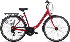 Ciclista Cityrad Ponte Vecchio Wave, 21 Gang Shimano Tourney 21 Schaltwerk, Kettenschaltung, Citybike Damen 28 Zoll rot/orange