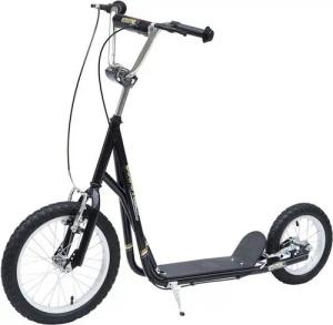 HOMCOM Scooter Kinderroller Scooter Tretroller mit Bremsen für 5+Jahre Kinder Schwarz, (1 tlg), L135 x B58 x H92-100 cm
