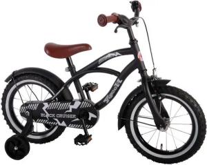 Volare Kinderfahrrad 14 Zoll Kinder Jungen Fahrrad Kinderrad Rad Bike Cruiser Schwarz 41401, 1 Gang, Rücktrittbremse, Stützräder